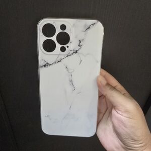 iPhone 13 Pro Max White Marbled Phone Case